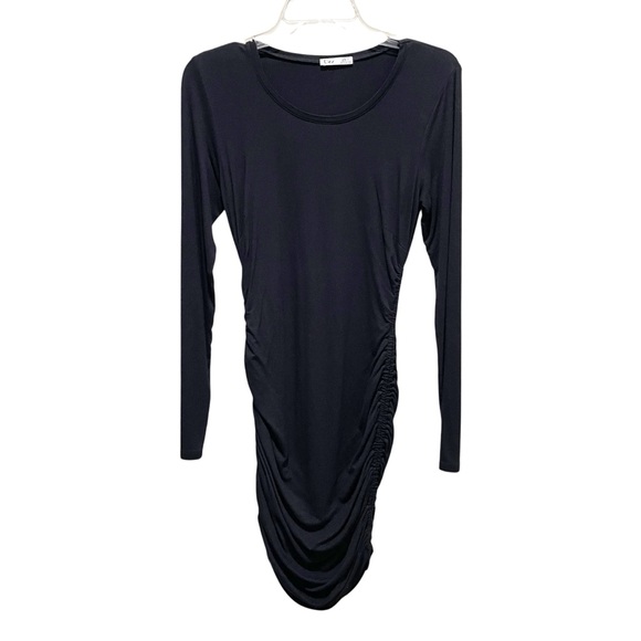 Dex | Dresses | Dex Ruched Long Sleeve Mini Dress Black Womens Size Small |  Poshmark